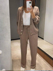 Full Size Button Up Long Sleeve Top and Pants Set