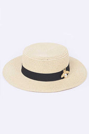 Iconic Bee Accent Straw Fedora Hat