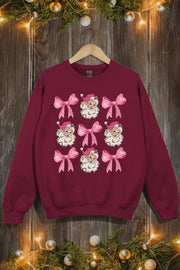 Coquette Pink Christmas Graphic Fleece Sweatshirts