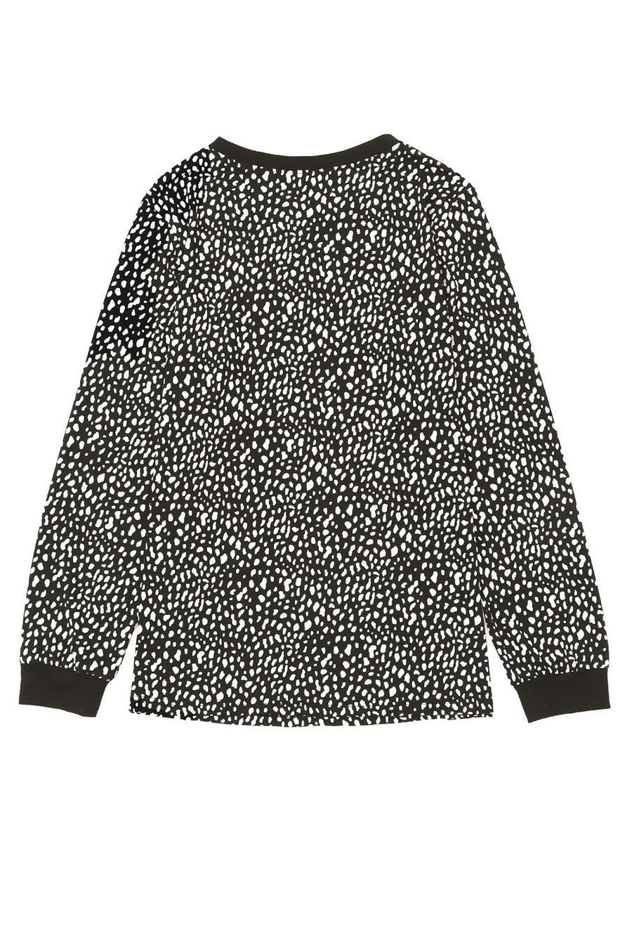 Black Animal Print Long Sleeve Top