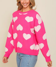 Heart print sweater