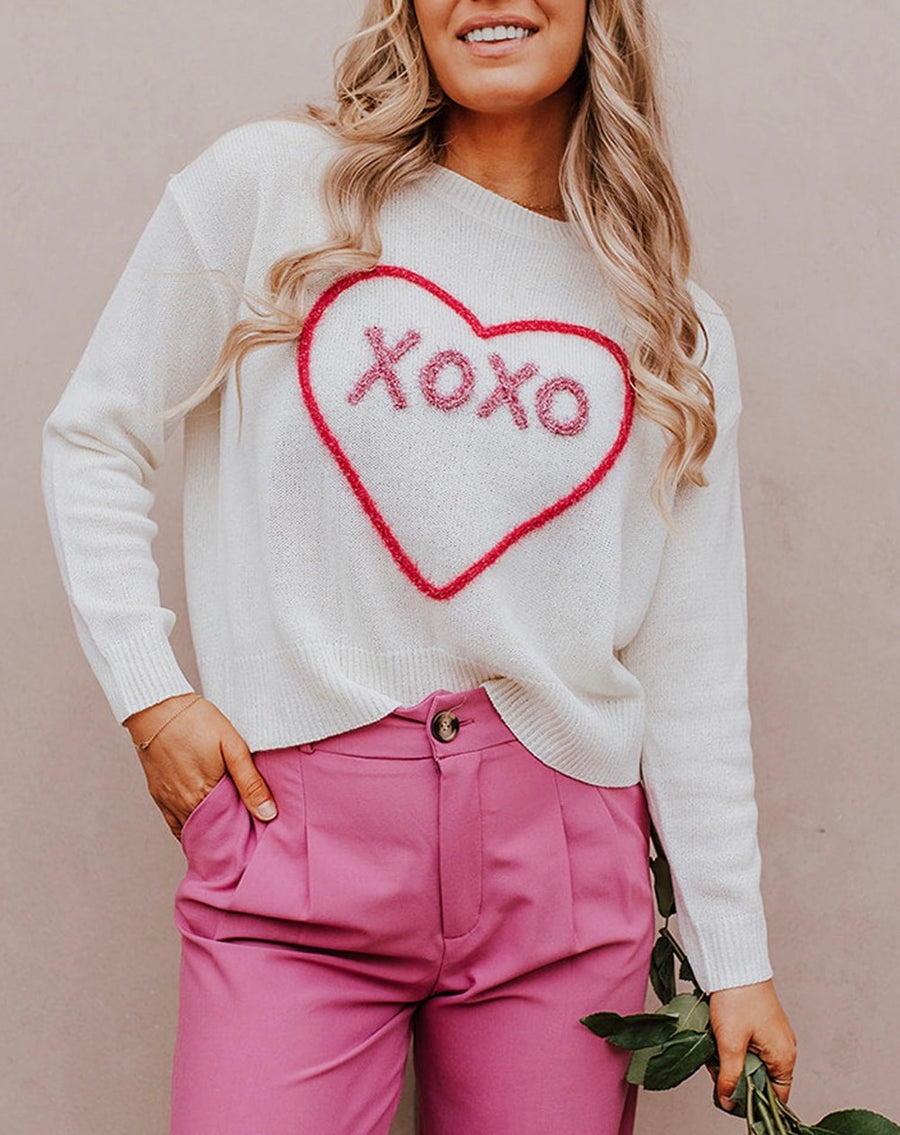 XOXO Heart Knit Sweater