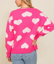 Heart print sweater