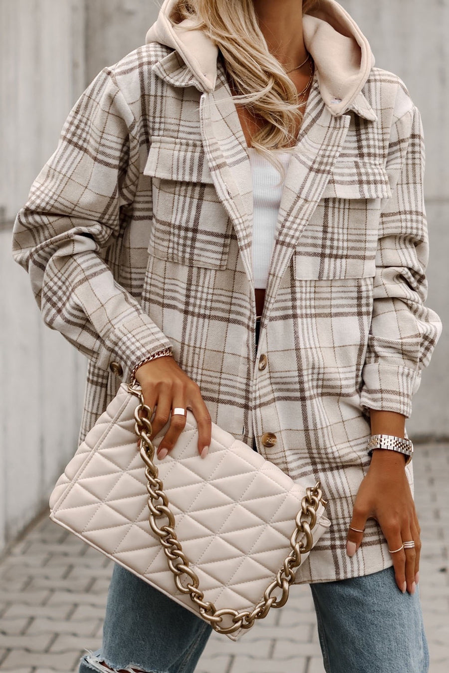 Khaki Plaid Shacket