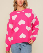 Heart print sweater