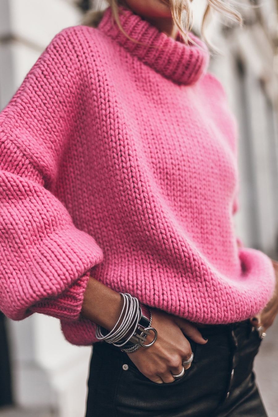 Rose Red Chunky Sweater