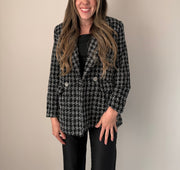 Double Breasted Tweed Blazer